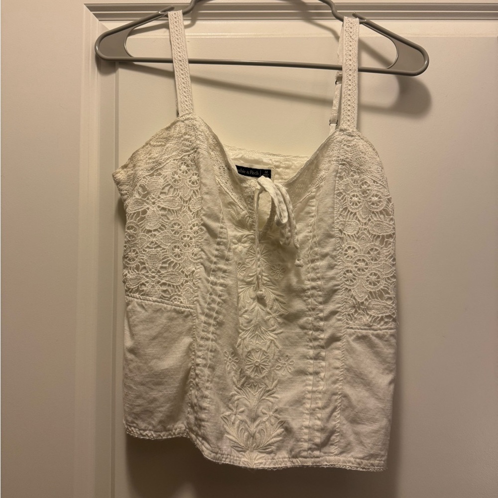 White Cottage Core Tank Top 100% cotton